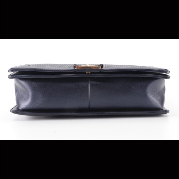 Chanel Large Boy Bag 2014 Resort Cube-Embossed Dark Blue Lambskin - Picture 11 of 12